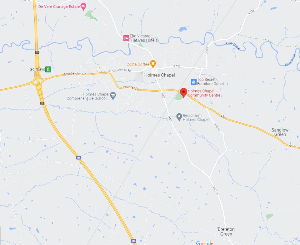 Holmes Chapel Community Centre map